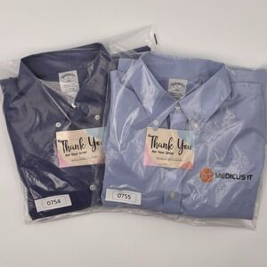 Brooks Brothers Navy & Light Blue Button-Down Dress Shirts
